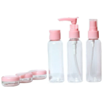 6 in 1 Travel Kit for Cosmetic Toiletries with Empty Refillable Bottle Set