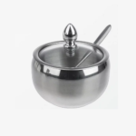 Stainless Steel Seasoning Tank Seasoning Pot Silver 9cm