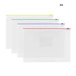 Qiwei B4 Transparent Data Envelope With Zipper Slide Closure